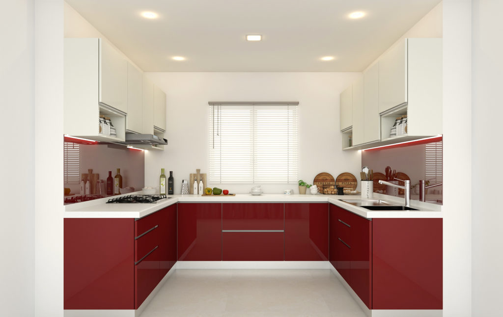 Tủ bếp Acrylic bóng gương sang trọng