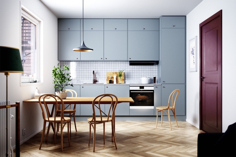 Tủ bếp đẹp giá rẻ với thiết kế kịch trần hiện đại