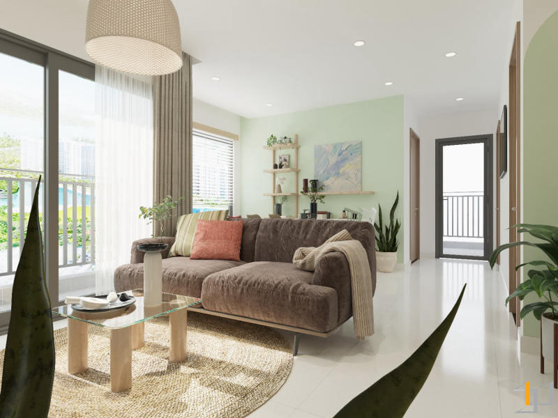 Bảng màu pastel nhẹ nhàng trong thiết kế nội thất căn hộ