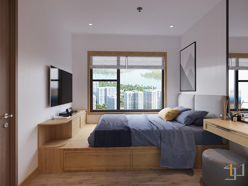 Phòng ngủ hiện đại với nội thất thông minh