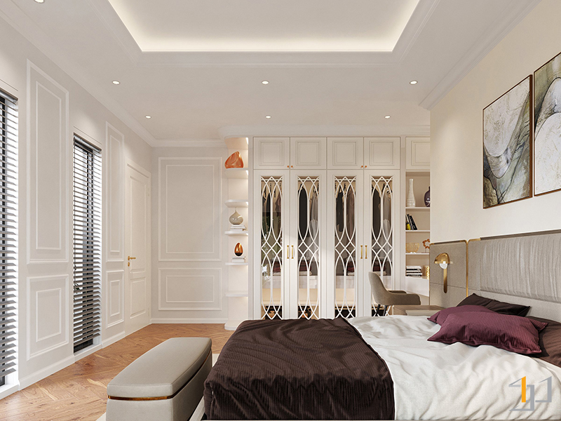 Phòng ngủ thiết kế mềm mại với những đường cong uốn lượn ấn tượng